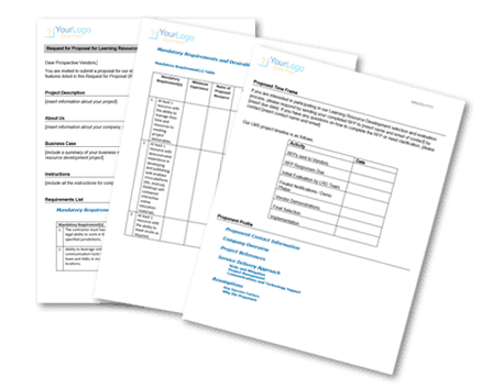 Modèle gratuit d'appel d'offres pour le développement des ressources d'apprentissage